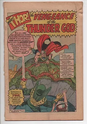 Buy Journey Into Mystery The Mighty Thor 115 Marvel Comic Book 1965 Vintage No Cover • 15.85£
