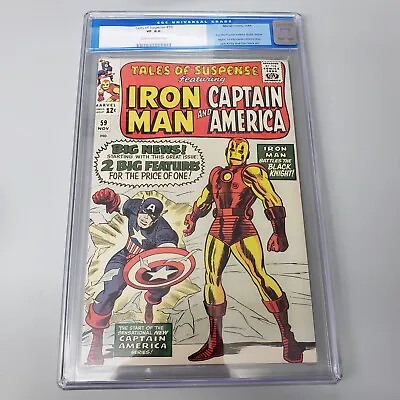 Buy Tales Of Suspense #59 CGC 8.0 CR 2 OW Pages 1st Solo Capt America Marvel 1964 • 523.37£