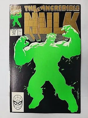 Buy Incredible Hulk #377 HTF 2nd Print 1991 1st Appearance Of Professor Hulk VF • 15.89£