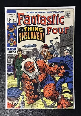 Buy Fantastic Four #91 | 1969 Jack Kirby & Stan Lee Marvel | 1st Appearance Of Torgo • 43.48£
