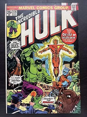 Buy Incredible Hulk #178 (1974) Rebirth Of Adam Warlock, Hulk Vs. Man-Beast, KEY! • 20.56£