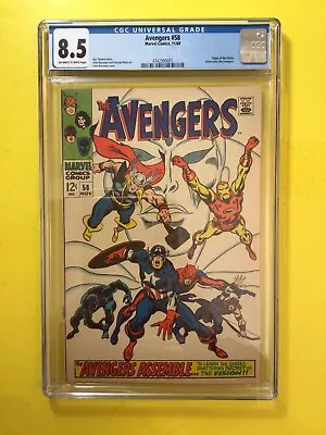 Buy Avengers #58 2nd Appearance And Origin Of Vision CGC 8.5 Marvel 1968 • 158.31£