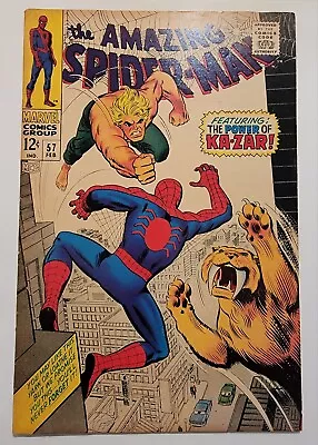 Buy Amazing Spider-Man #57 VF- John Romita Sr. 1968 KAZAR App. High Grade Silver Age • 159.32£