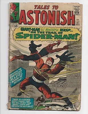 Buy TALES TO ASTONISH #57  Marvel Comics 1964 - Spider-Man / Giant Man / Wasp App CC • 63.29£