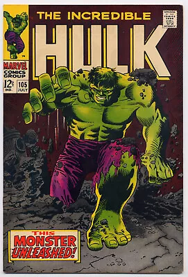 Buy Incredible Hulk 105 VF 1968 Marvel Comics 1st App Missing Link Marie Severin • 110.69£