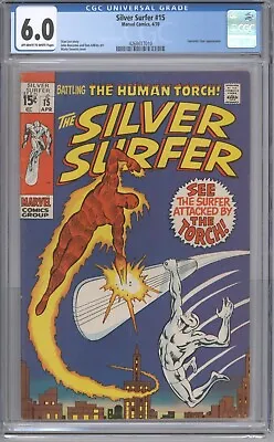 Buy SILVER SURFER #15 CGC 6.0 - Classic Human Torch Appearance • 117.80£