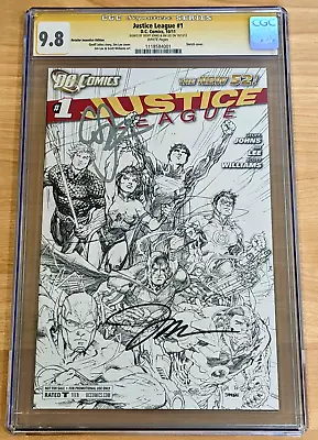 Buy Justice League #1 Cgc 9.8 Ss Geoff Johns & Jim Lee New 52 1:200 Sketch Variant • 394.21£