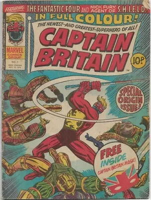 Buy Captain Britain #1, First Appearance Of Captain Britain, 1976, Marvel UK Comic • 120£