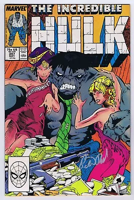 Buy Incredible Hulk #347 VF/NM Signed W/COA Peter David 1st App Joe Fixit 1988 • 75.16£