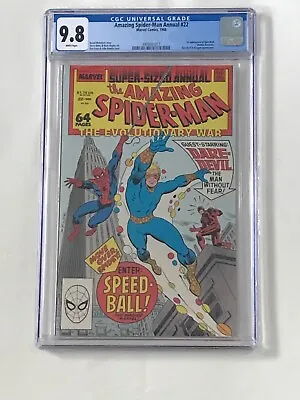 Buy Amazing Spiderman Annual 22 Cgc 9.8 Marvel 1988 1st Appearance Of Speedball WP • 137.96£