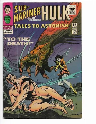 Buy Tales To Astonish 80 - Vg+ 4.5 - Sub-mariner - Incredible Hulk - Mole Man (1966) • 13.40£
