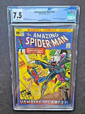 Buy Amazing Spider-Man #102 CGC 7.5 CENTERED W/WHITE Pages 1st Owner PRISTINE Holder • 124.66£