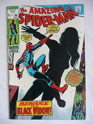 Buy Amazing Spiderman #86 - Origin Of The Black Widow 1970 • 35£