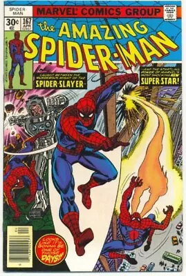 Buy AMAZING SPIDER-MAN #167 F, 1st Will O' The Wisp, Marvel Comics 1977 Stock Image • 7.12£