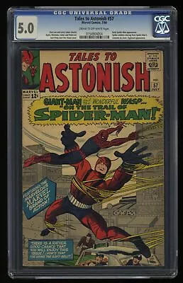 Buy Tales To Astonish #57 CGC VG/FN 5.0 Early Spider-Man Appearance! Marvel 1964 • 111.79£