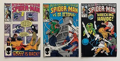 Buy Spectacular Spider-Man #123, 124 & 125 Copper Age Comics (Marvel 1987) FN & VF • 14.21£