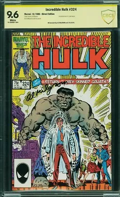 Buy Incredible Hulk 324 Cbcs 9.6 Wp Signed By Al Milgrom Return Of The Grey Hulk A3 • 158.31£