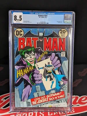 Buy Batman #251 CGC 8.5 WHITE PAGES 1973 Joker Appearance Classic Cover Adams O'Neil • 1,082.35£