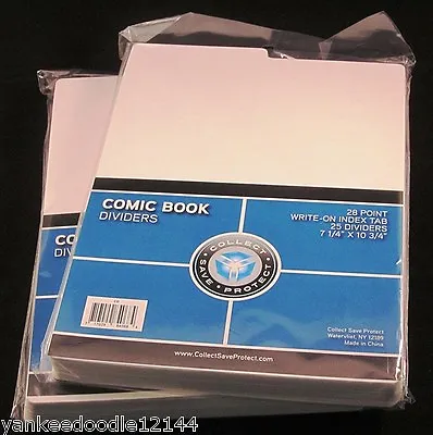 Buy (50) CSP COMIC BOOK TABBED DIVIDERS For COMIC CARDBOARD STORAGE BOXES • 22.17£