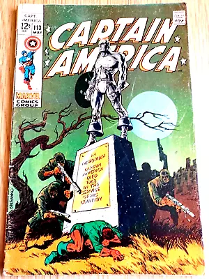 Buy CAPTAIN AMERICA #113 (1969) Marvel Comic Steranko Tales Of Suspense • 54.99£
