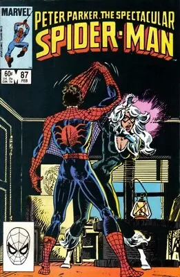 Buy SPECTACULAR SPIDER-MAN #87 F/VF, Direct Marvel Comics 1984 Stock Image • 7.91£