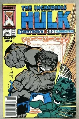 Buy Incredible Hulk #364-1989 Fn Simonson Abomination Newsstand Variant • 5.59£