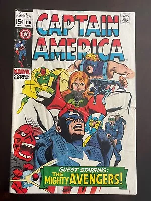 Buy Captain America #116 Vol 1 (Marvel 1969) Key Last App Rick Jones Bucky, Ungraded • 12.22£