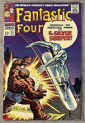 Buy Fantastic Four #55 Oct 1966 *classic Silver Surfer Cover!* Very Nice Book! Fine+ • 126.50£
