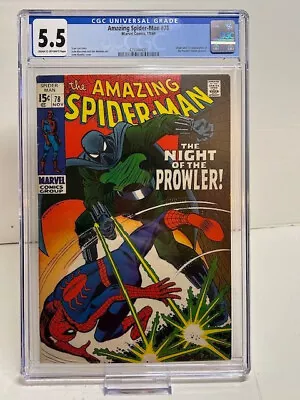 Buy Amazing Spider-Man #78 CGC 5.5, 1st Appearnce Of The Prowler, Stan Lee (1969) • 144.57£
