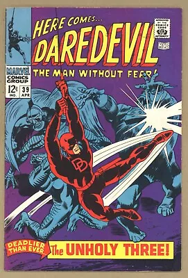 Buy Daredevil 39 (VG) Gene Colan! Stan Lee! VS UNHOLY THREE! 1968 Marvel Comics Y052 • 9.48£