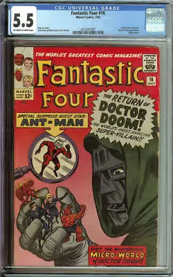 Buy Fantastic Four #16 Cgc 5.5 Ow/wh Pages // 1st Ant-man Crossover + Dr Doom App • 482.88£