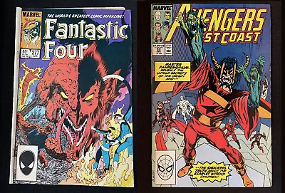 Buy FANTASTIC FOUR #277 + WEST COAST AVENGERS #52 - Mephisto + Scarlet Witch Lot • 7.90£