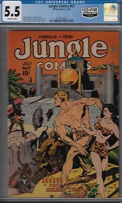 Buy Jungle#67  Cgc 5.5  Fine---1945  Fictionhouse -doolin  Cvr Feed Store Collection • 319.01£