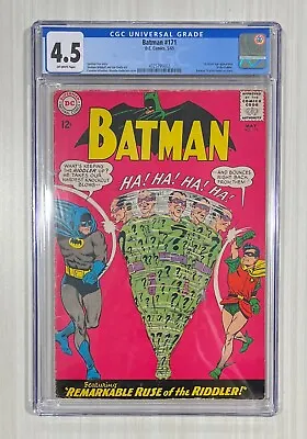 Buy Batman #171 (1965) 1st Silver Age Riddler Appearance - CGC 4.5 • 415.07£