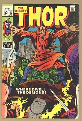 Buy Thor 163 (VG+) Kirby! 2nd ADAM WARLOCK CAMEO! 1st Mutates PLUTO 1969 Marvel X829 • 9.98£