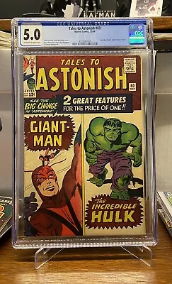 Buy Tales To Astonish #60 CGC 5.0 Hulk Stories Begin! • 96.07£