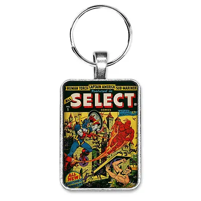 Buy All-Select Comics #1 Cover Key Ring / Necklace Captain America Namor Human Torch • 10.23£