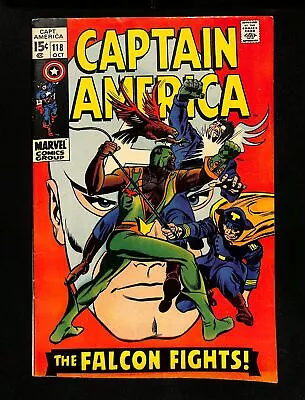 Buy Captain America #118 VF- 7.5 2nd Appearance Falcon! Red Skull! Marvel 1969 • 47.17£