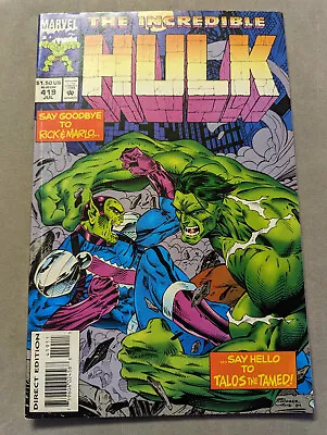 Buy Incredible Hulk #419, Marvel Comics, 1994, Talos The Untamed, FREE UK POSTAGE • 10.99£