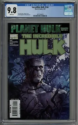 Buy Incredible Hulk 104 CGC 9.8 Planet Hulk Miek Korg Caiera • 159.90£