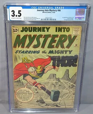 Buy JOURNEY INTO MYSTERY #86 (Odin 1st Full App) CGC 3.5 VG- Marvel Comics 1962 Thor • 553.42£