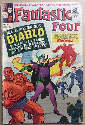 Buy Fantastic Four #30, Classic Silver Age With Great Jack Kirby Artwork, 1964. • 80£