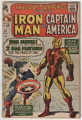 Buy Tales Of Suspense #59 - Iron Man & Captain America Double Feature! Vintage 1964 • 39.86£