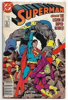 Buy Superman #8 Vs The Legion Of Super-Heroes John Byrne FN (1987) DC Comics • 8£