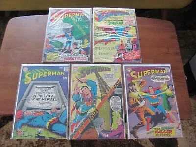 Buy Lot Of 5 Superman Comic Books 181, 182, 203, 208, 213 - Silver Age Vg • 30.07£