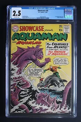 Buy SHOWCASE #30 ORIGIN 1st Solo Tryout AQUAMAN DCU JLA Movies 1961 Aqualad CGC 2.5 • 283.02£