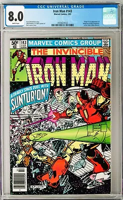 Buy Iron Man #143 CGC 8.0 (Feb 1981, Marvel) Michelinie Story, 1st Sunturion App. • 36.03£