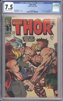 Buy THOR  126  CGC 7.5 - 4144569001 - Solid Mid-grade 1st Silver Age Issue! • 303.28£
