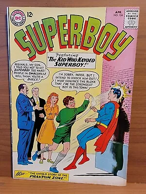 Buy Superboy #104 FN DC 1963  Origin Of The Phantom Zone • 17.88£