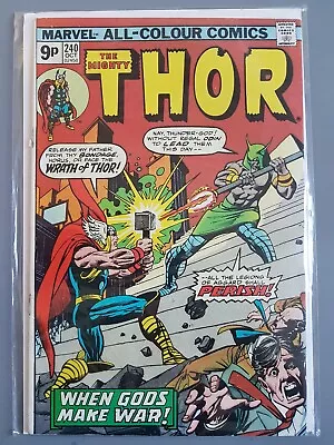 Buy Thor #240 (Pence Price) FN/VF 1975 MIMIR 1ST APP, SETH 1ST APP In FLASH BACK  • 5.99£